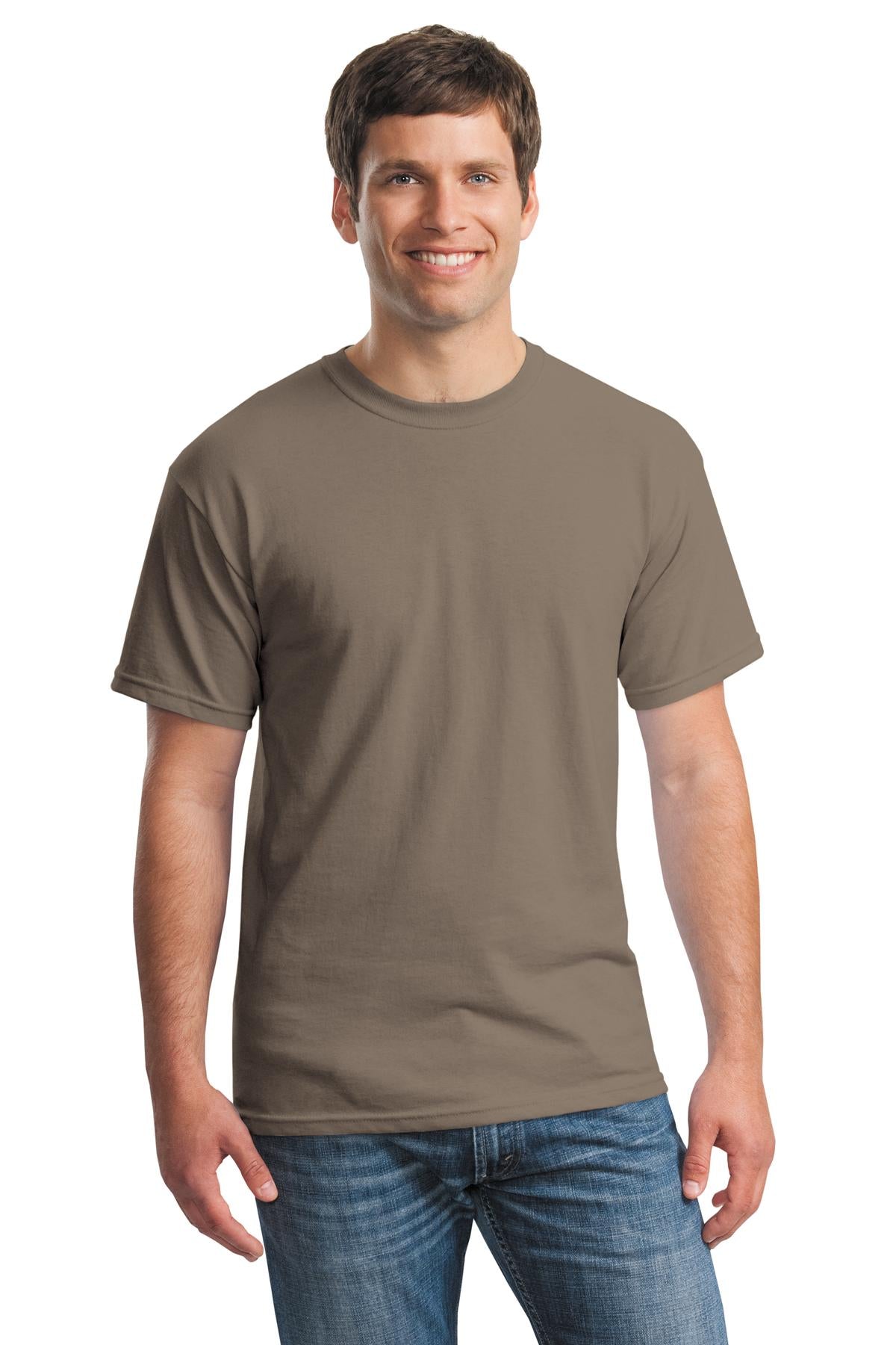 Front View of Brown Savana Gildan - Heavy Cotton 100% Cotton T-Shirt. 5000