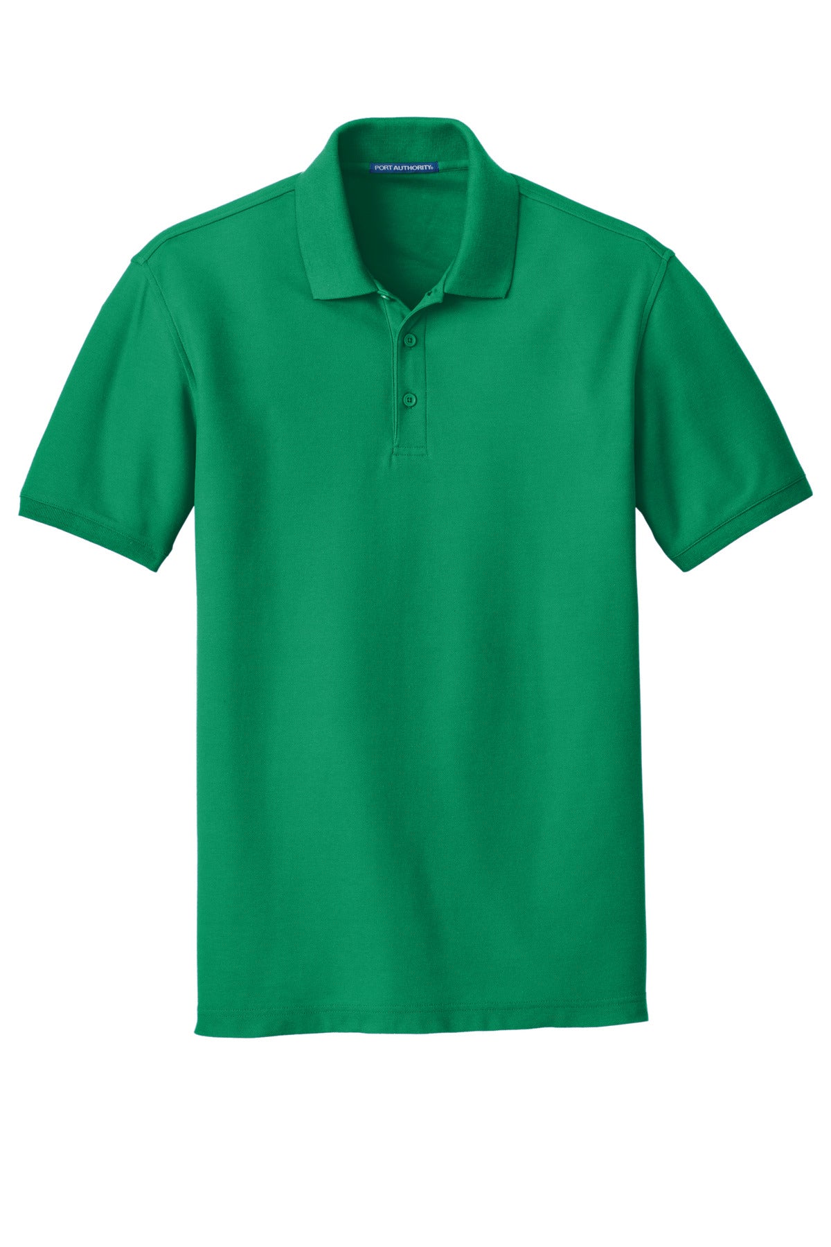 Front View of Brt Kelly Grn Port Authority Core Classic Pique Polo. K100