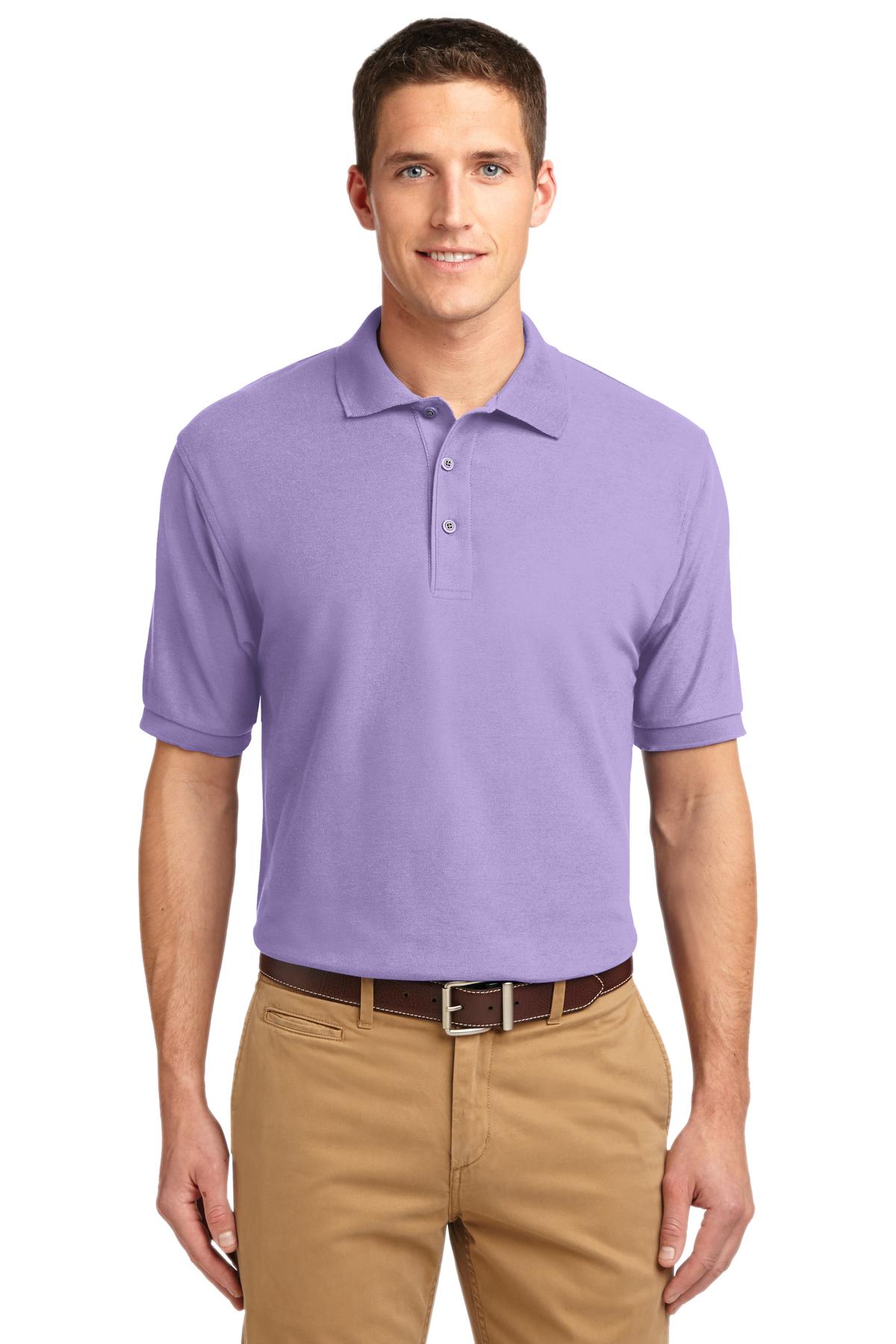 Front View of Brt Lavender Port Authority Extended Size Silk Touch Polo K500ES