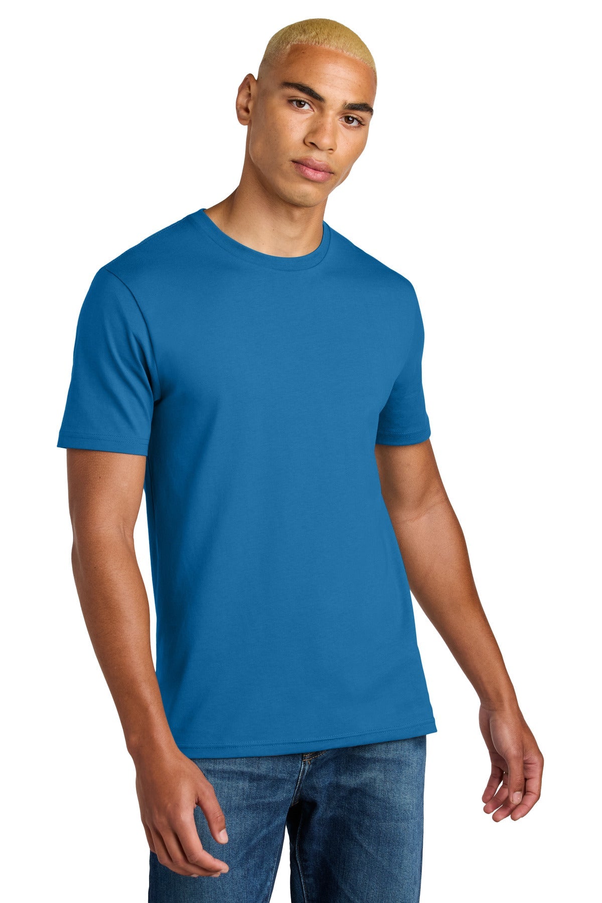 Front View of BrtBlue District Perfect Weight Icon Tee DT106