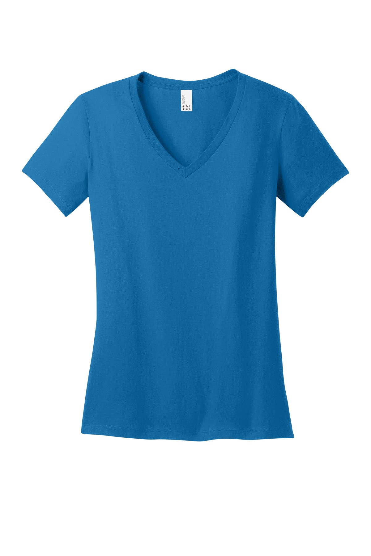 Front View of BrtBlue District - Women's Perfect Weight V-Neck Tee. DM1170L