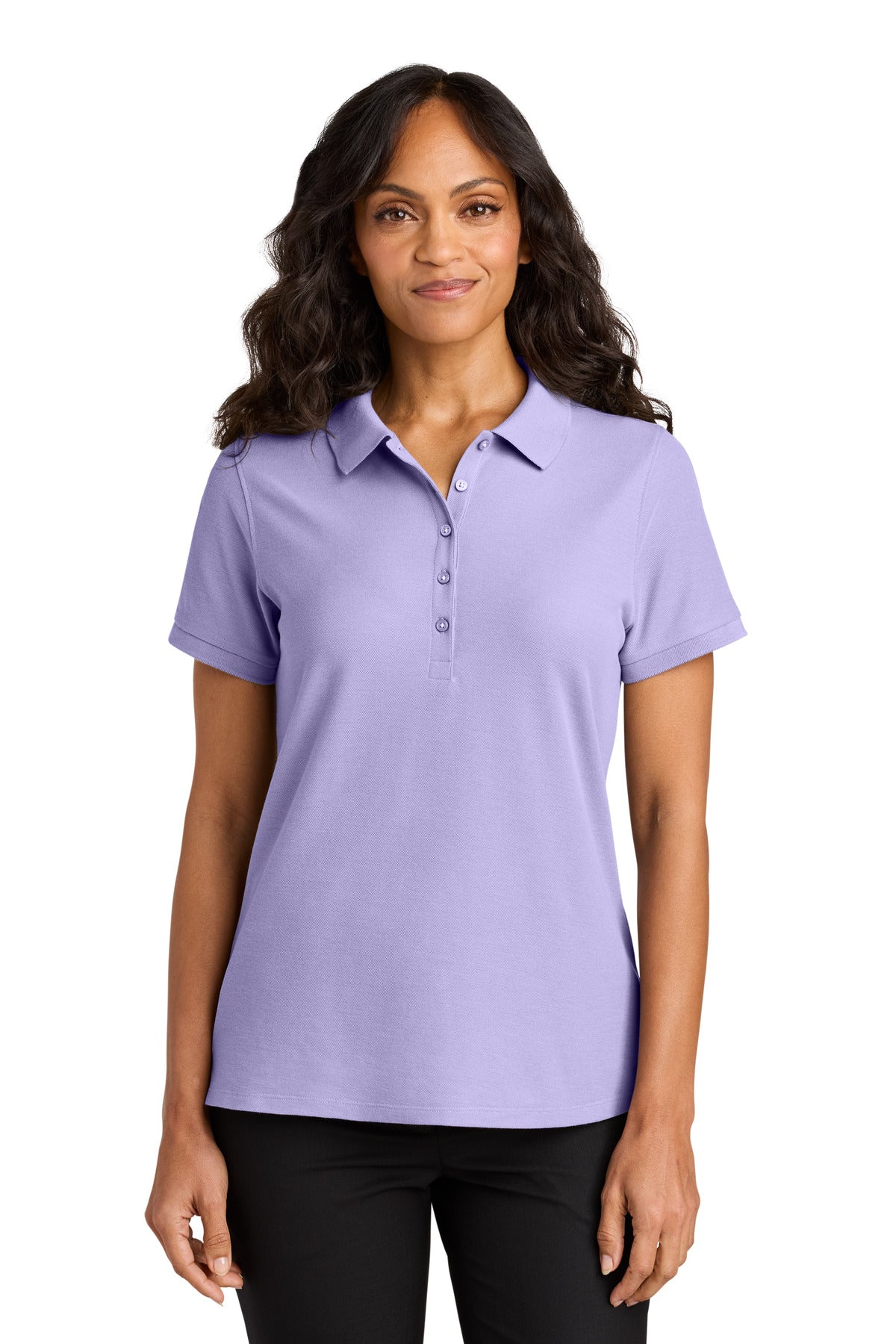 Front View of BrtLvndr Port Authority Women's Wearever Signature Pique Polo LK200