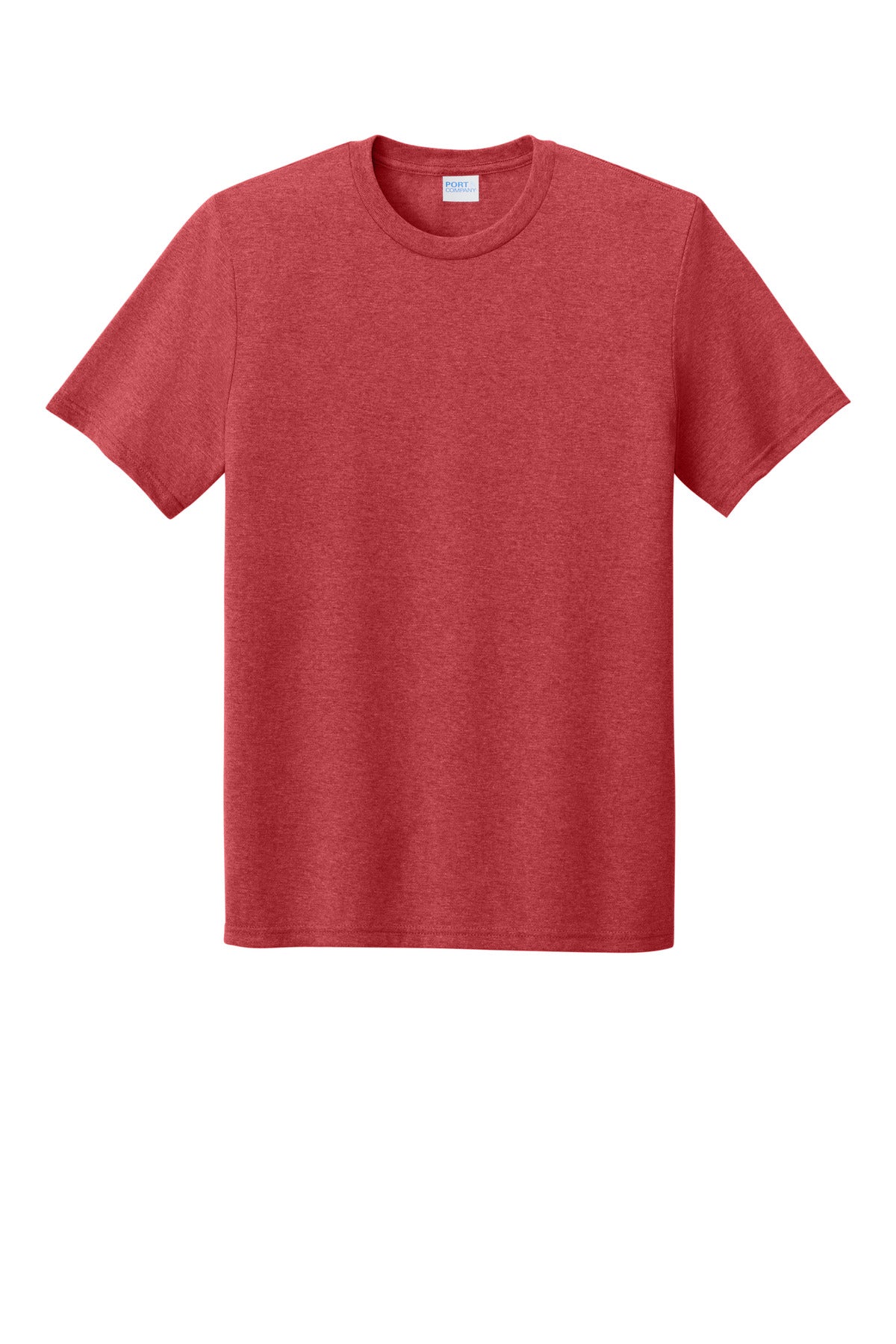 Front View of BrtRedHthr Port & Co Tri-Blend Tee. PC330