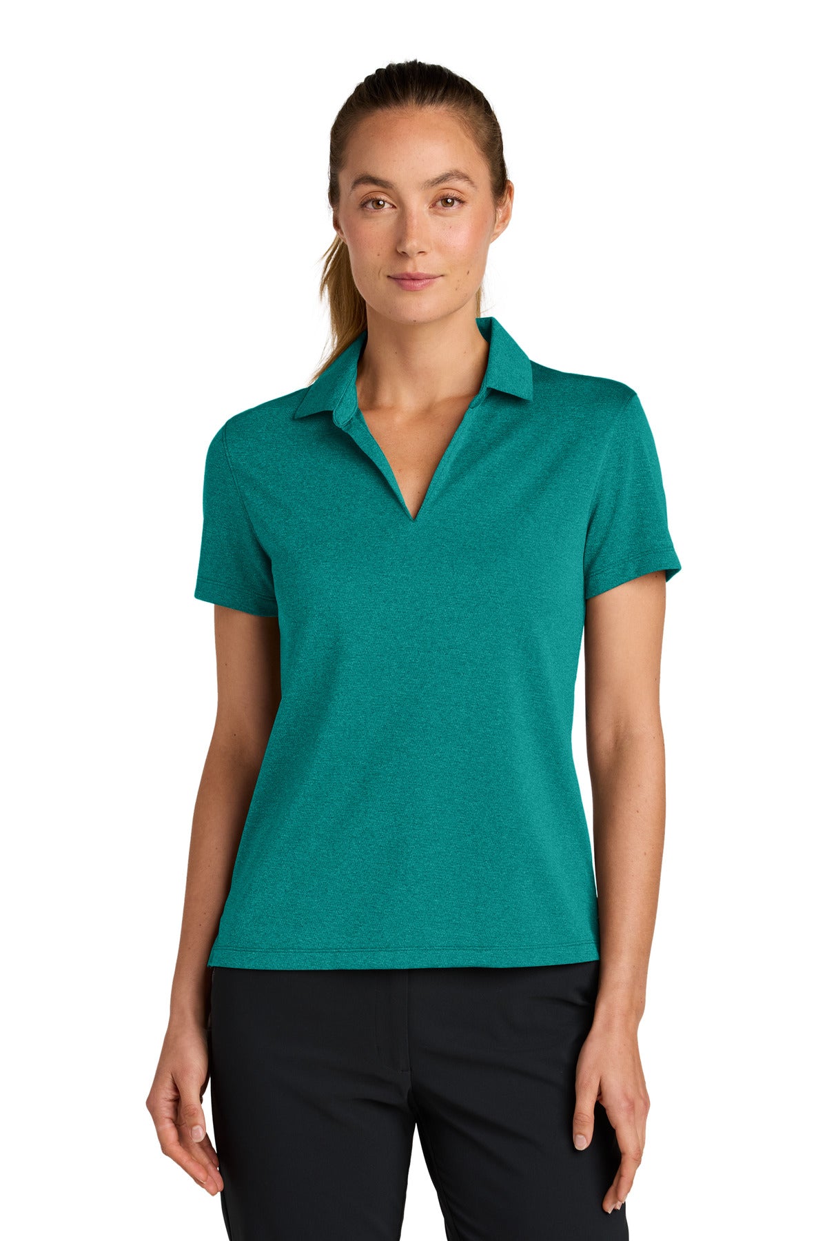 Front View of BrtSpruceH Nike Women's Dri-FIT Smooth Heather Polo NKFQ4793
