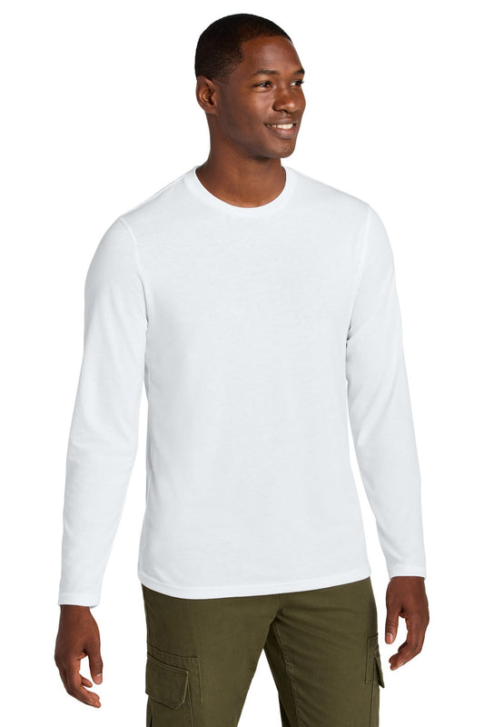 Front View of BrtWhite District Perfect Weight CVC Long Sleeve Tee DT185