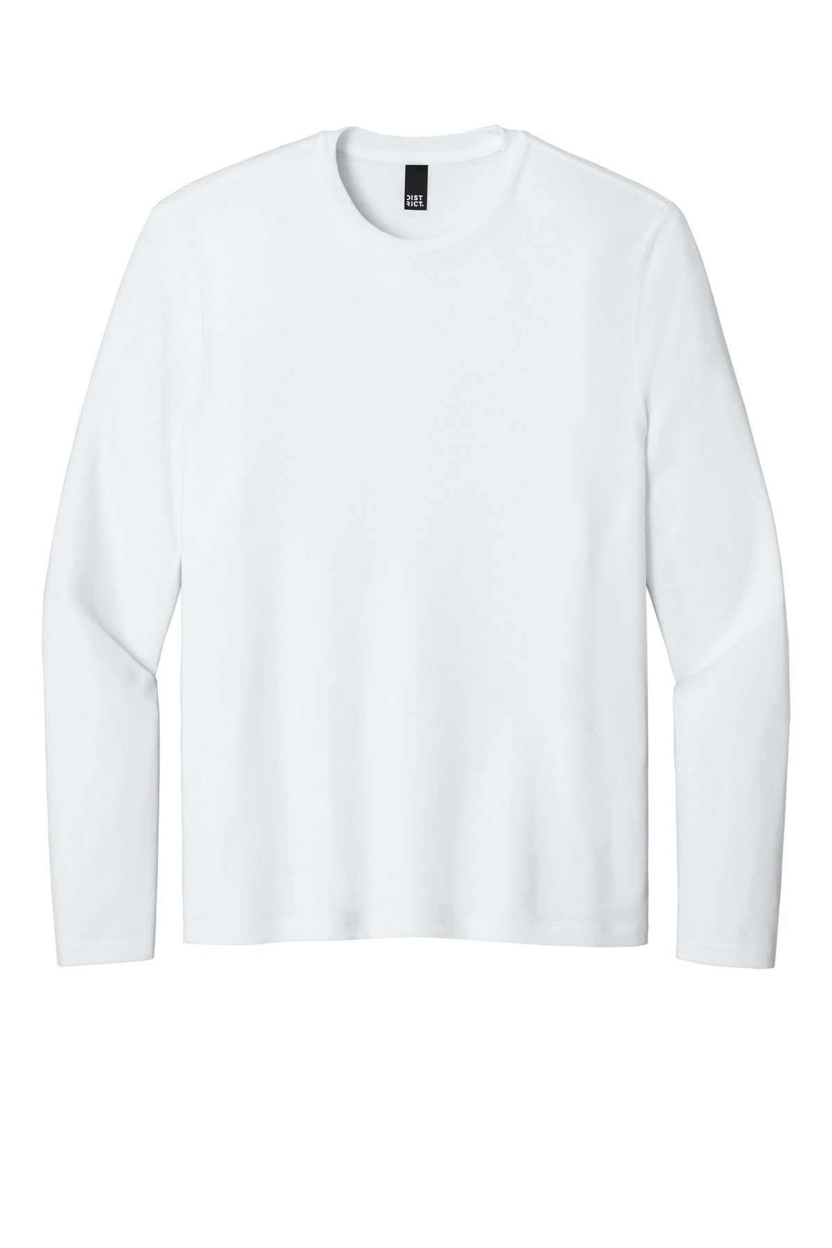 Front View of BrtWhite District Perfect Weight CVC Long Sleeve Tee DT185