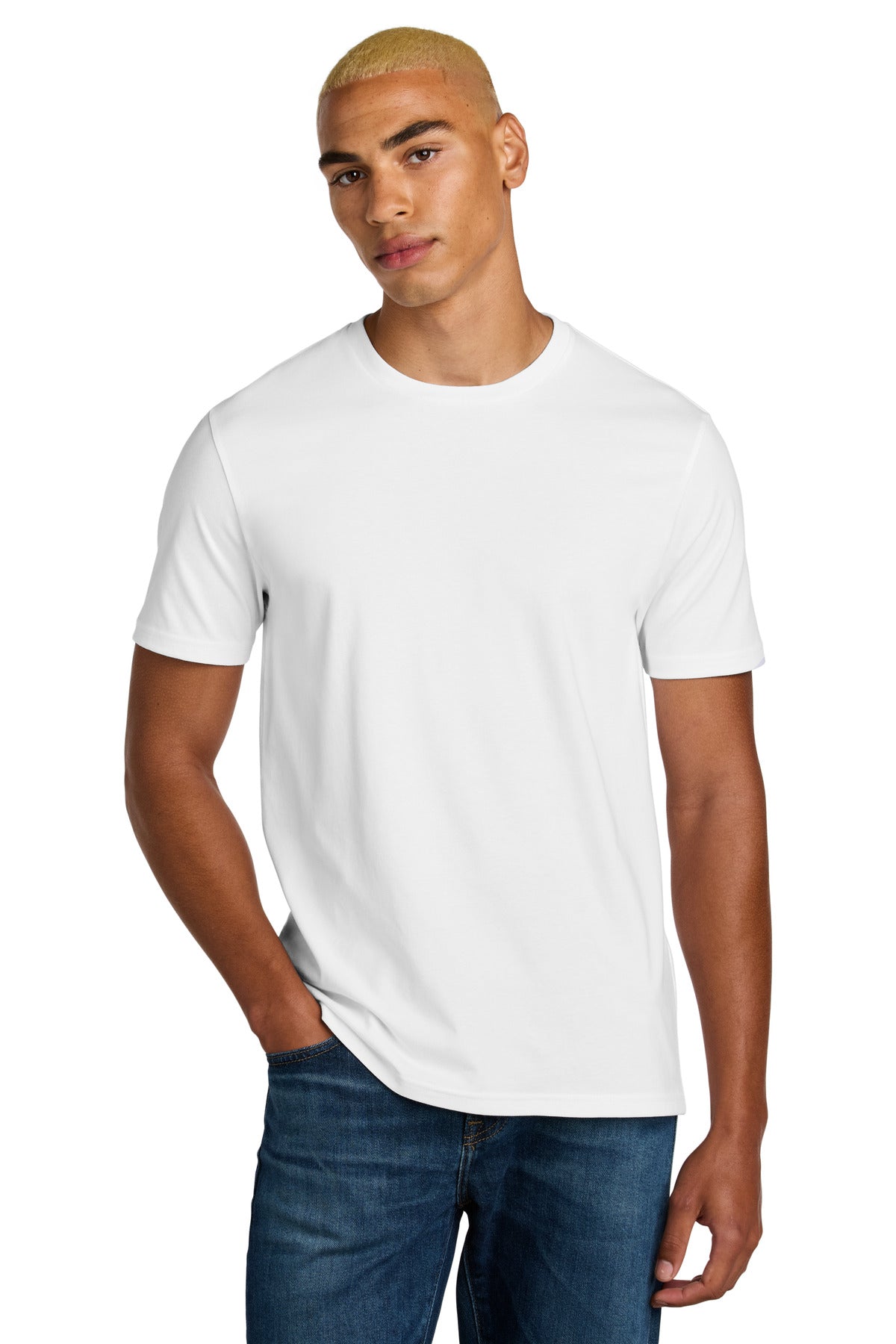 Front View of BrtWhite District Perfect Weight Icon Tee DT106