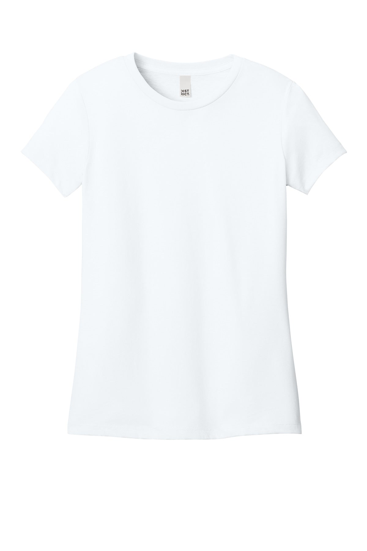 Front View of BrtWhite District Women's Perfect Weight CVC Tee DT188