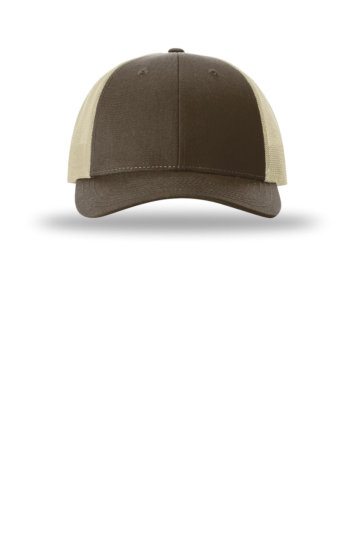 Front View of Brwn/Khaki Richardson Low Pro Trucker 115