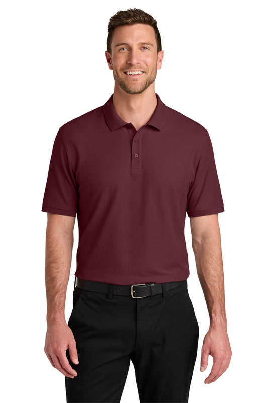 Front View of Burgundy Port Authority Tall Wearever Signature Pique Polo TLK200