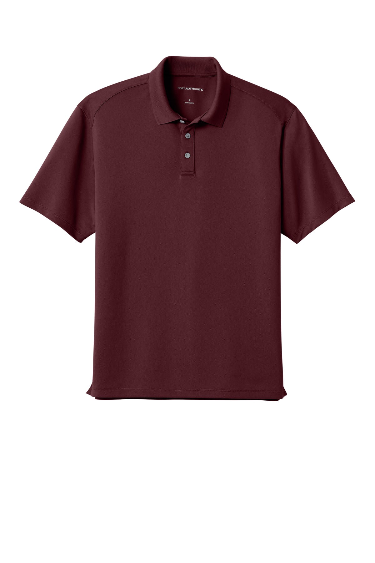Front View of Burgundy Port Authority Wearever Performance Pique Polo K240