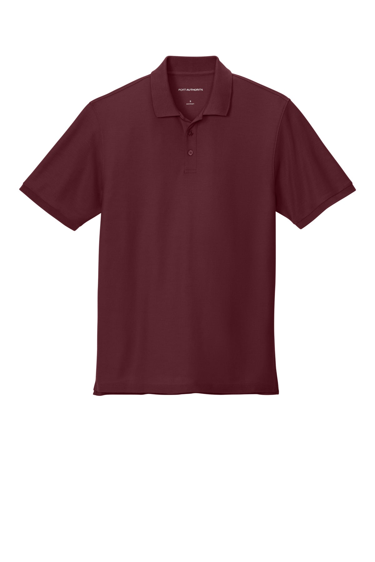 Front View of Burgundy Port Authority Wearever Signature Pique Polo K200