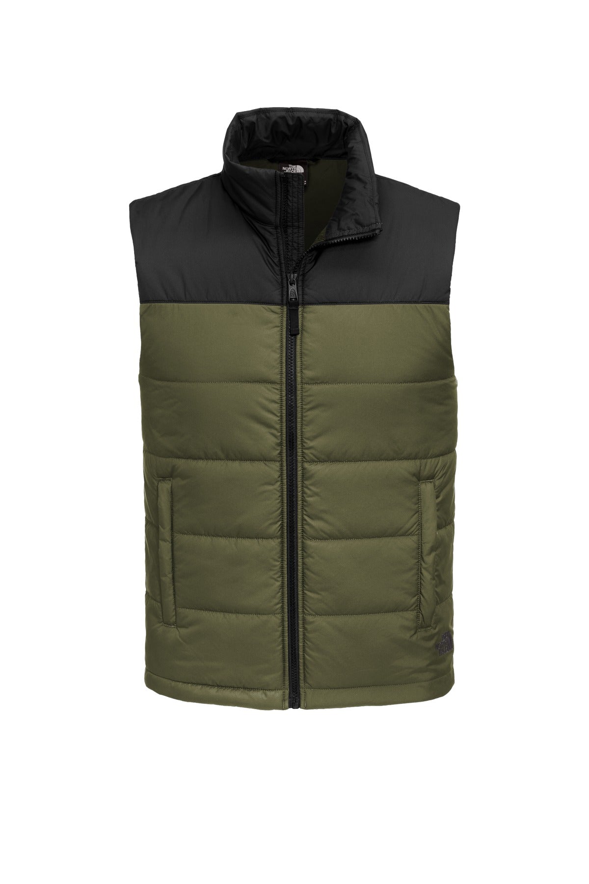 Front View of Burnt Olive Gn The North Face Everyday Insulated Vest. NF0A529A
