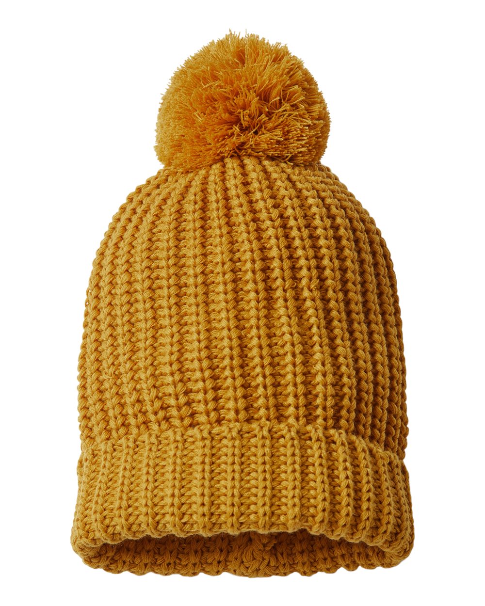 Front View of Camel Chunky Cable Beanie - 143R