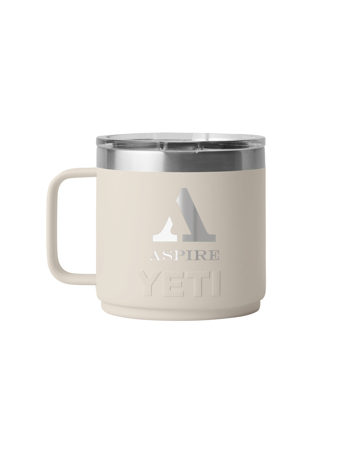 Front View of Cape Taupe Rambler® 14 oz Stackable Mug with DuraSip™ Ceramic Lining