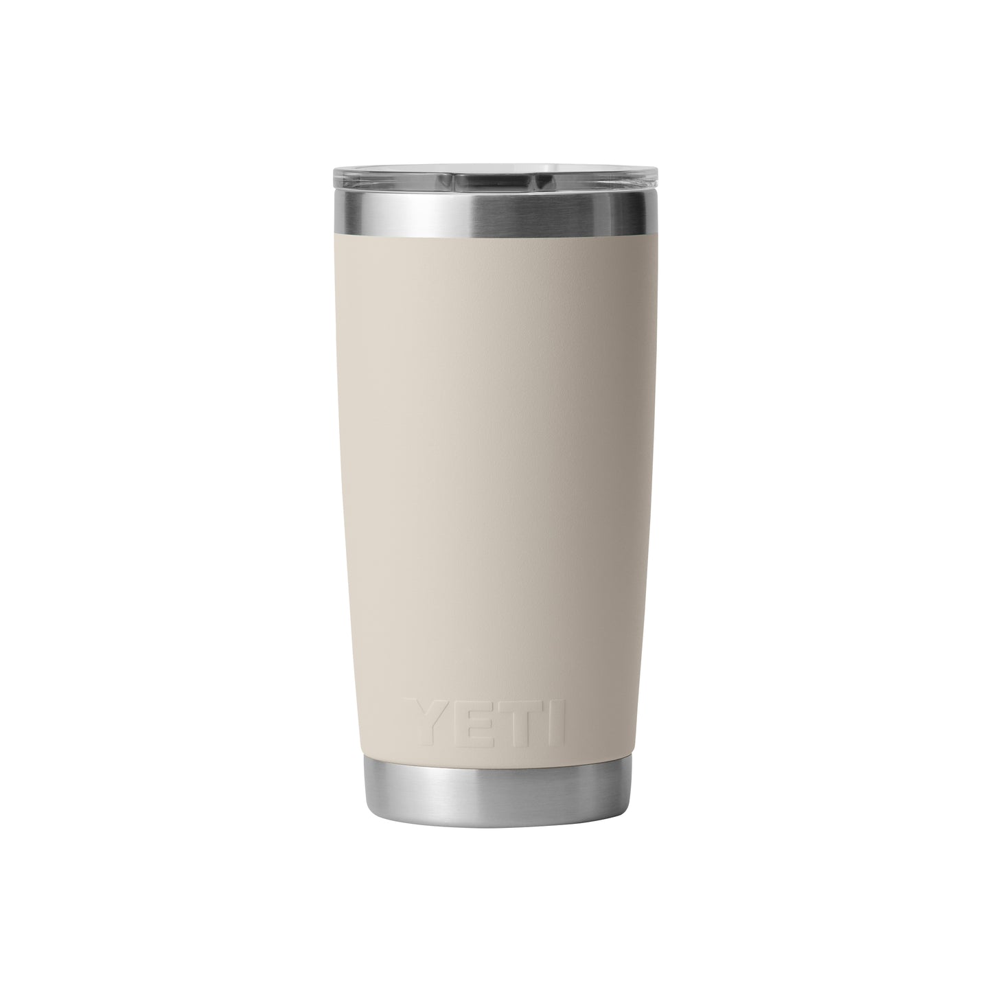 Front View of Cape Taupe Rambler® 20 oz Tumbler MagSlider™ Lid plain