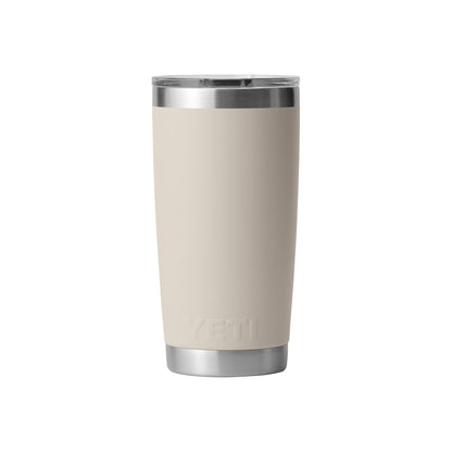 Front View of Cape Taupe Rambler® 20 oz Tumbler MagSlider™ Lid plain