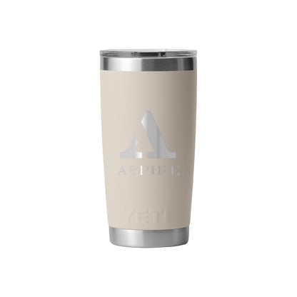 Front View of Cape Taupe Rambler® 20 oz Tumbler MagSlider™ Lid