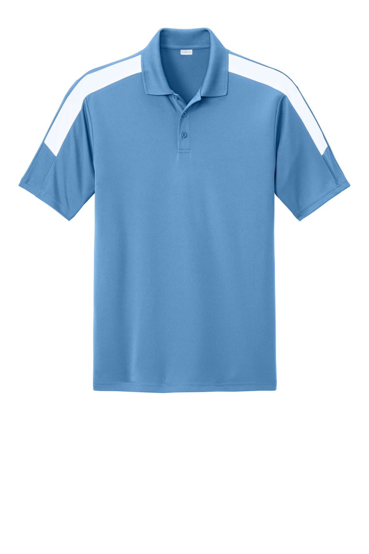 Front View of CarBl/Wht Sport-Tek Competitor United Polo ST104