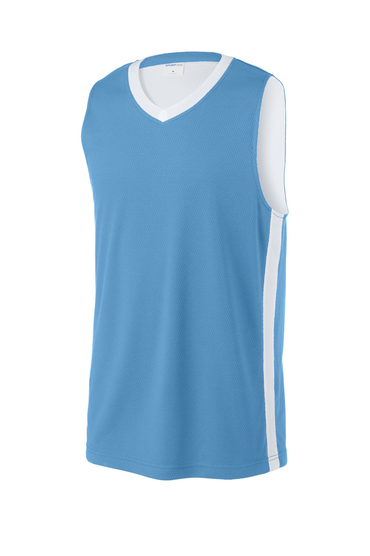 Front View of CarBl/Wht Sport-Tek Rival Basketball Rev Jersey ST900