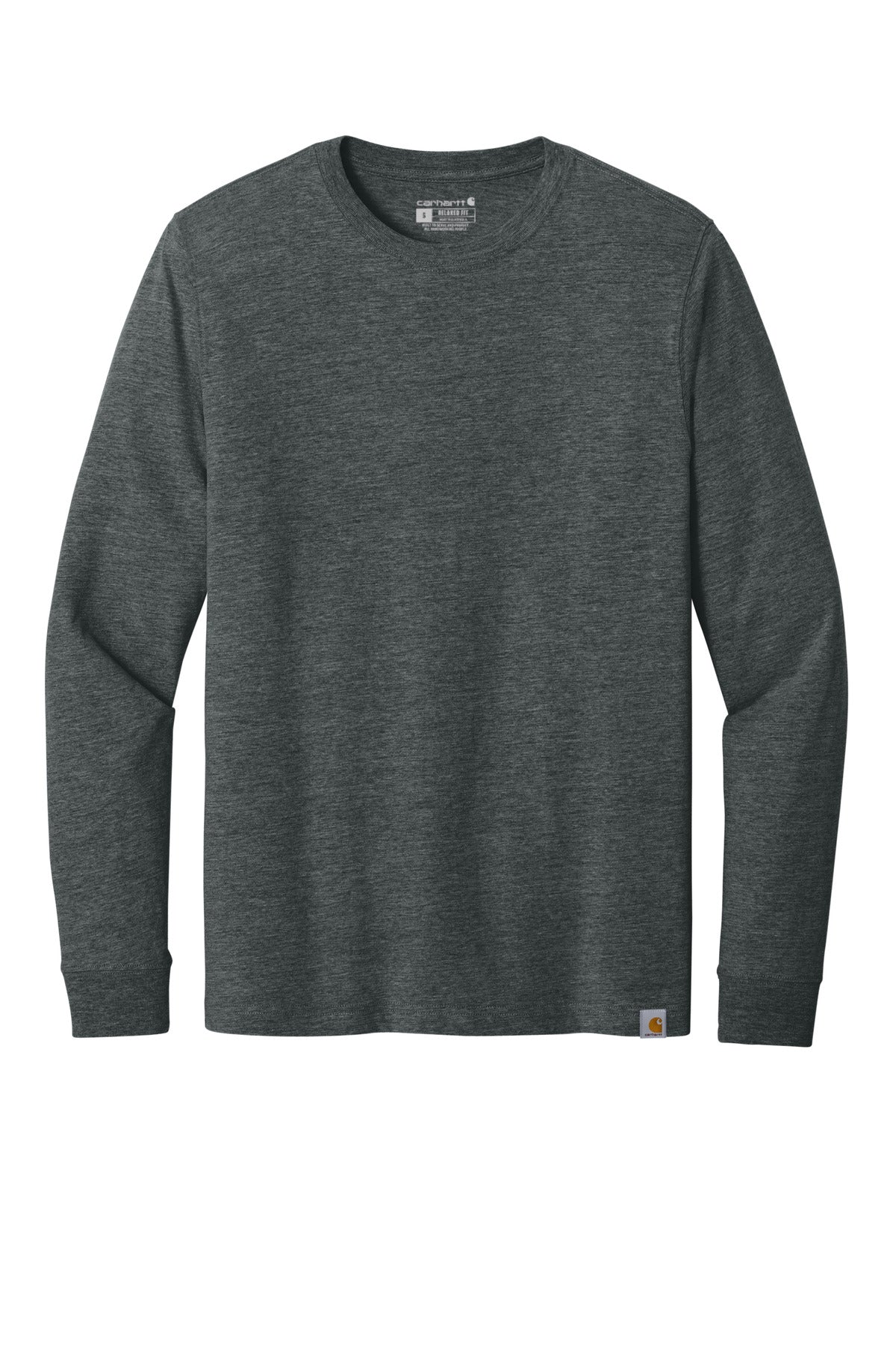 Front View of CarbonHthr Carhartt Long Sleeve T-Shirt CT106921