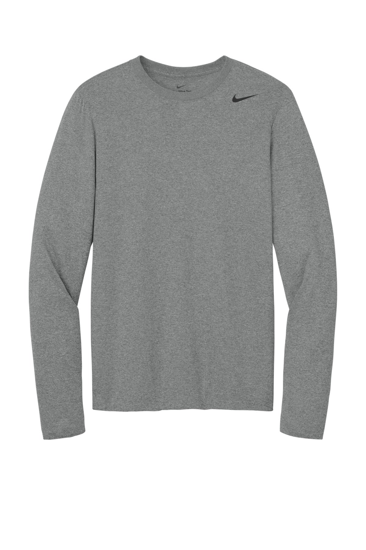 Front View of CarbonHthr Nike Team rLegend Long Sleeve Tee NKHQ4550