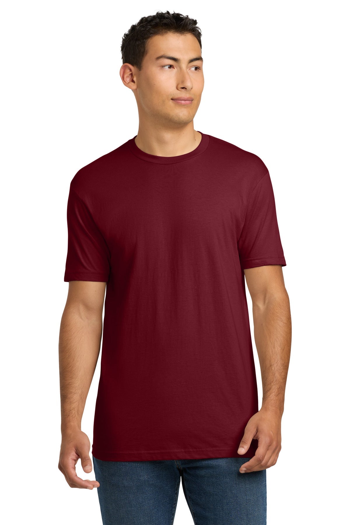 Front View of Cardinal Next Level Apparel Adult Cotton Tee. NL3600