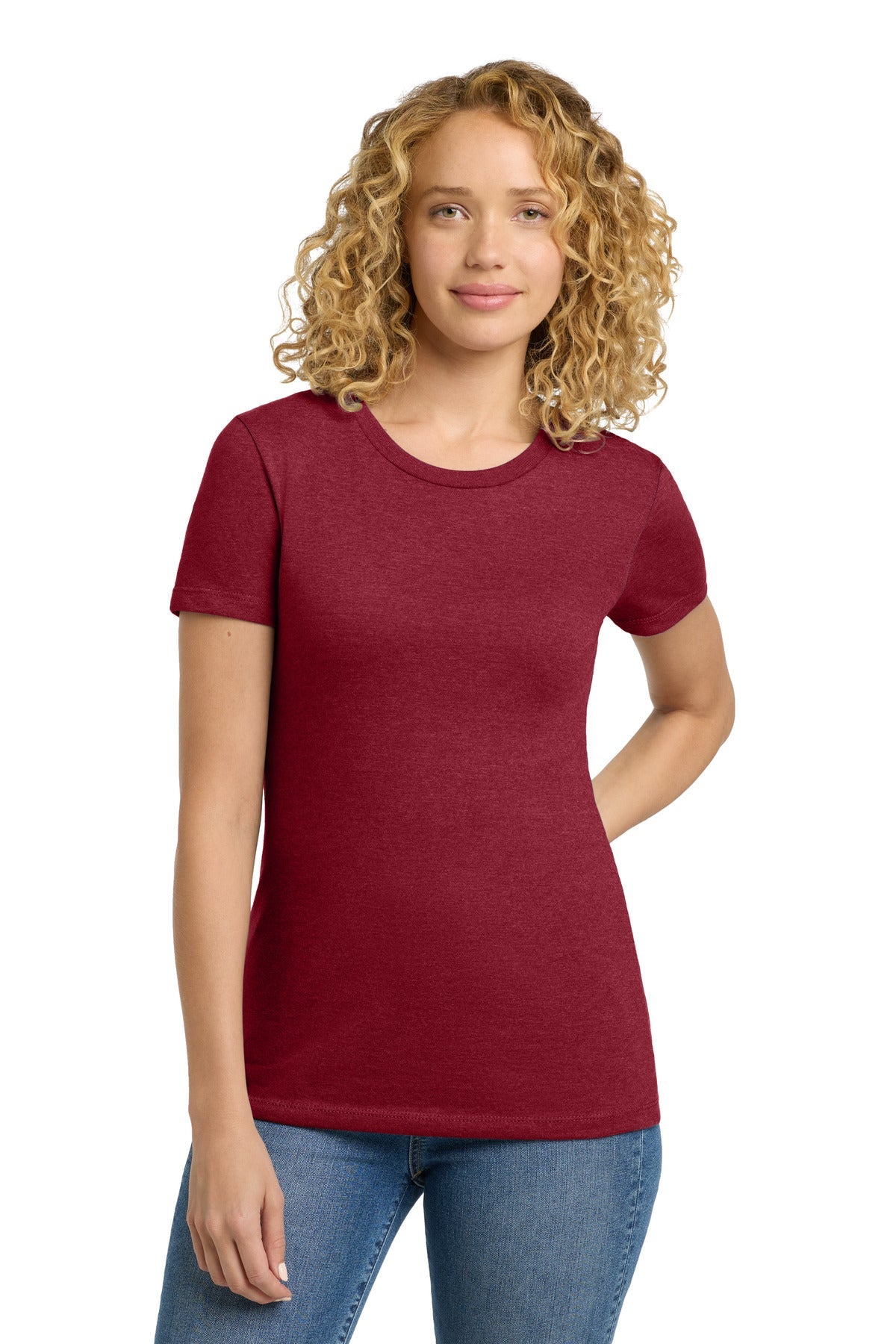 Front View of Cardinal Next Level Apparel Women's CVC Tee. NL6610