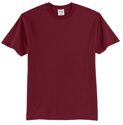 Front View of Cardinal Port & Co Core Blend Tee. PC55