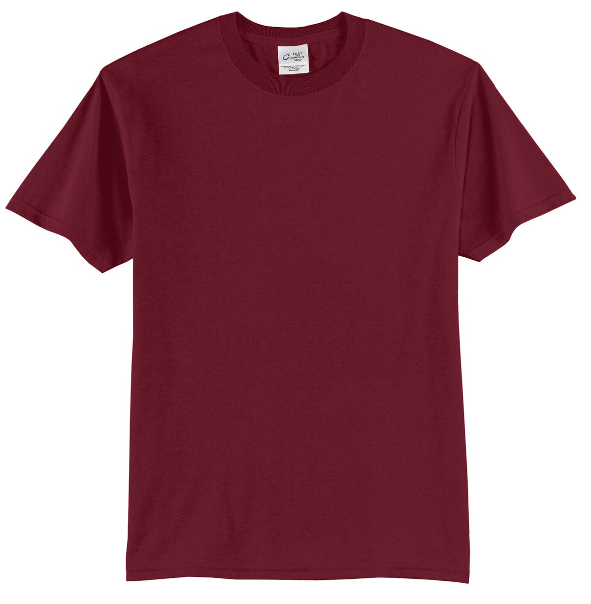 Front View of Cardinal Port & Co Core Blend Tee. PC55