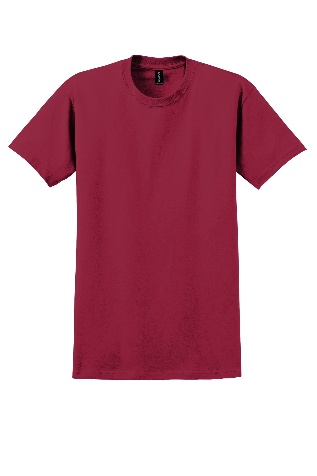 Front View of Cardinal Red Gildan - Ultra Cotton 100% US Cotton T-Shirt. 2000