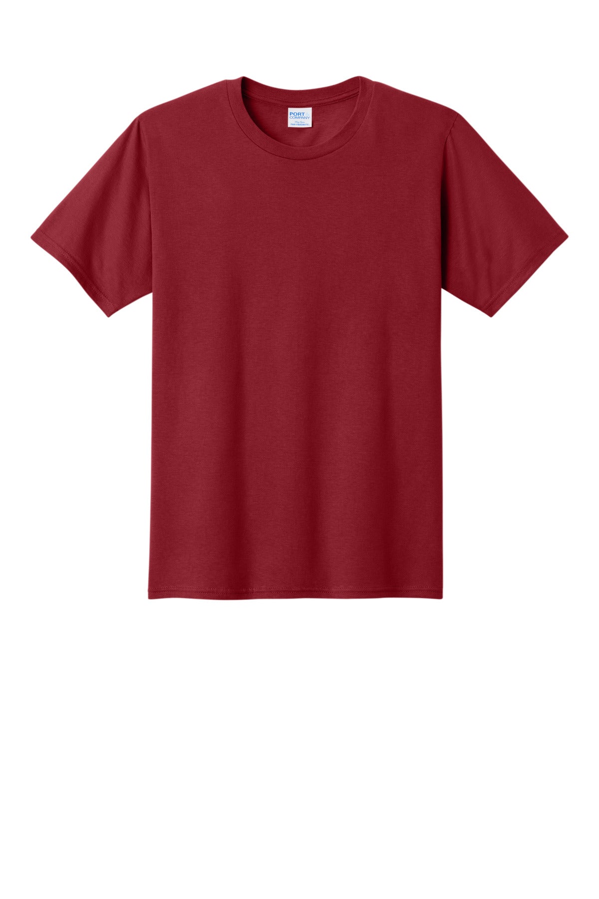 Front View of Cardinal Red Port & Co Fan Favorite Tee. PC450