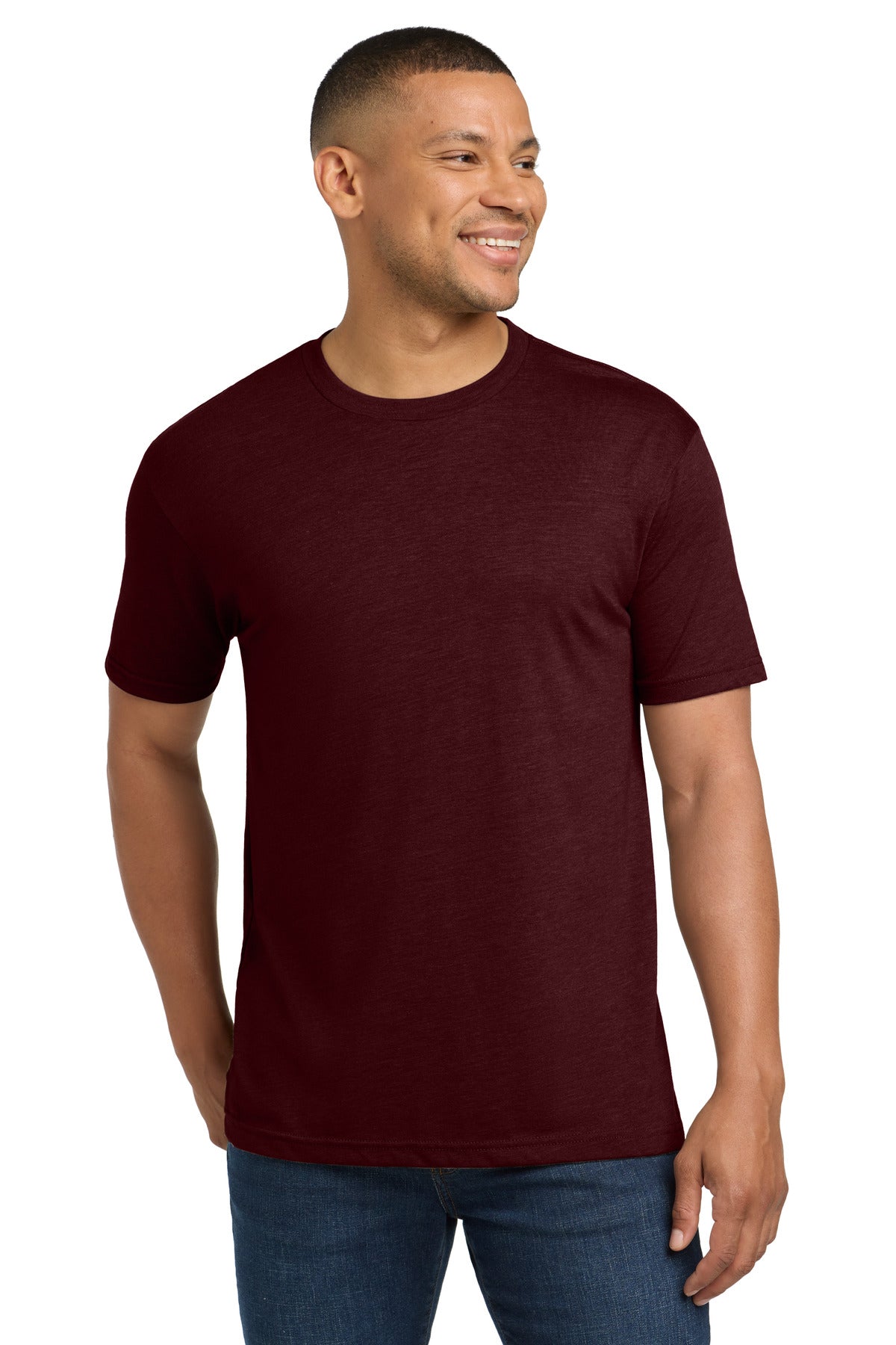Front View of CardinalBk Next Level Apparel Adult Tri-Blend Tee. NL6010