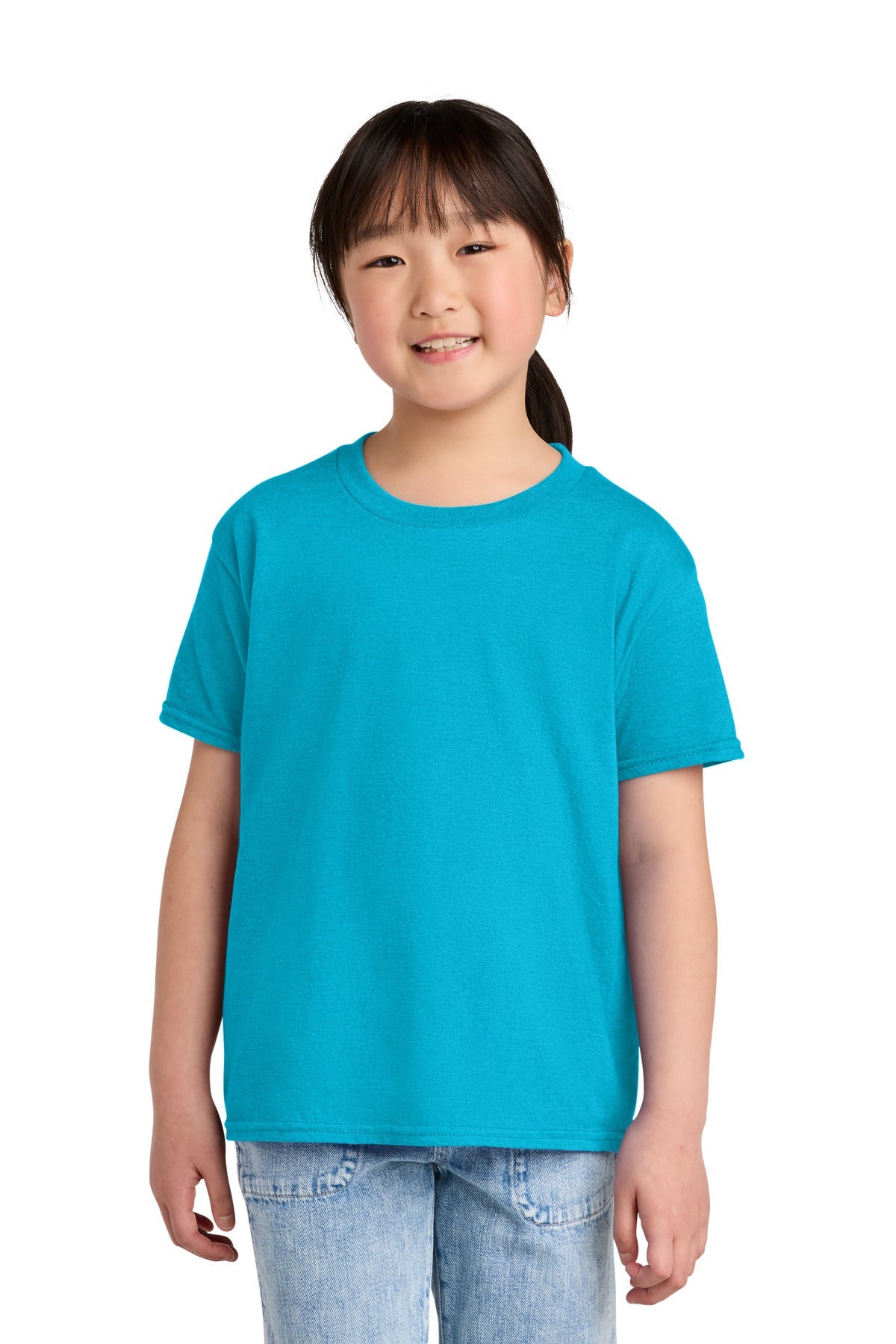 Front View of CariMist Gildan Youth Softstyle CVC Tee 64000BCVC