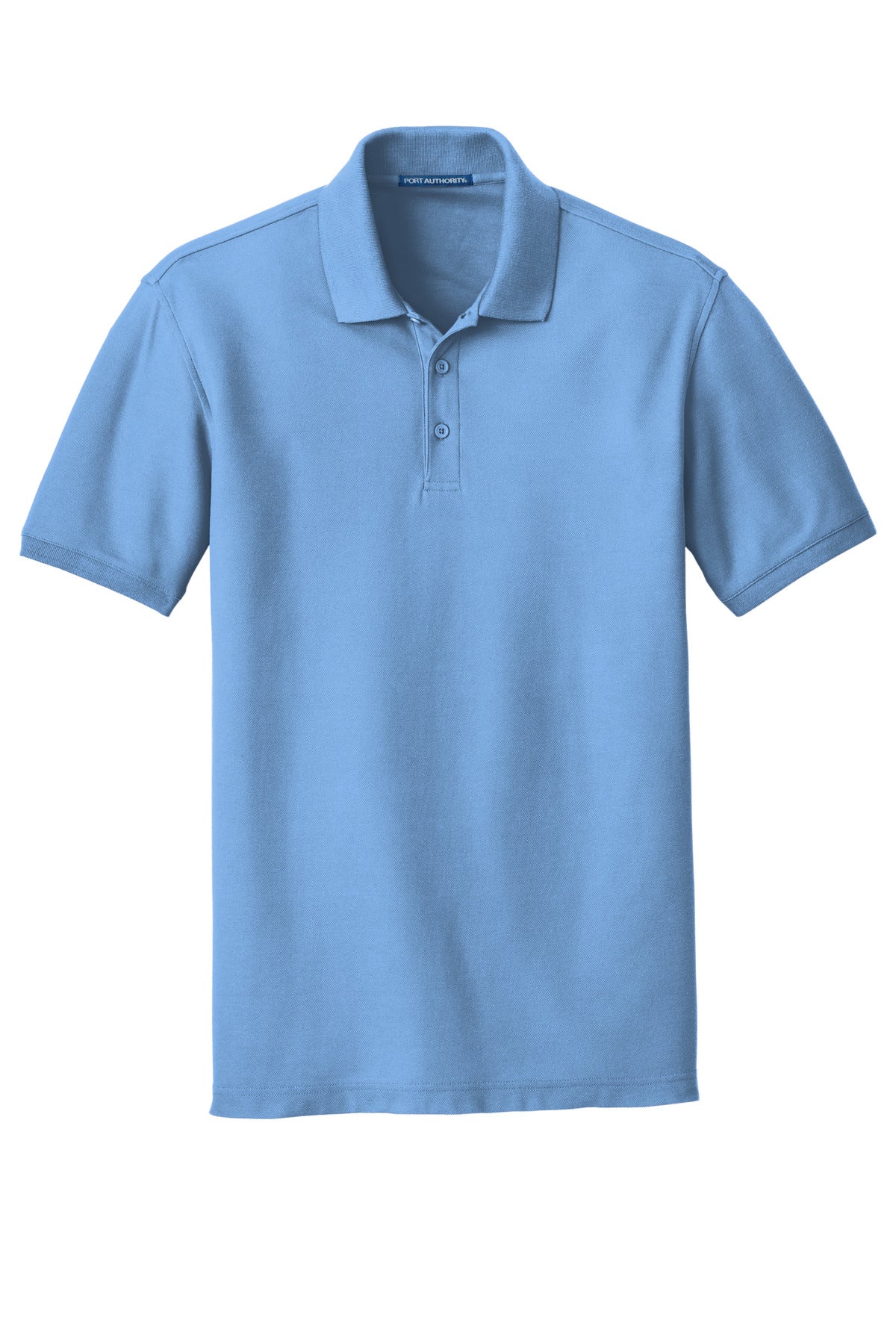 Front View of Carolina Blue Port Authority Core Classic Pique Polo. K100