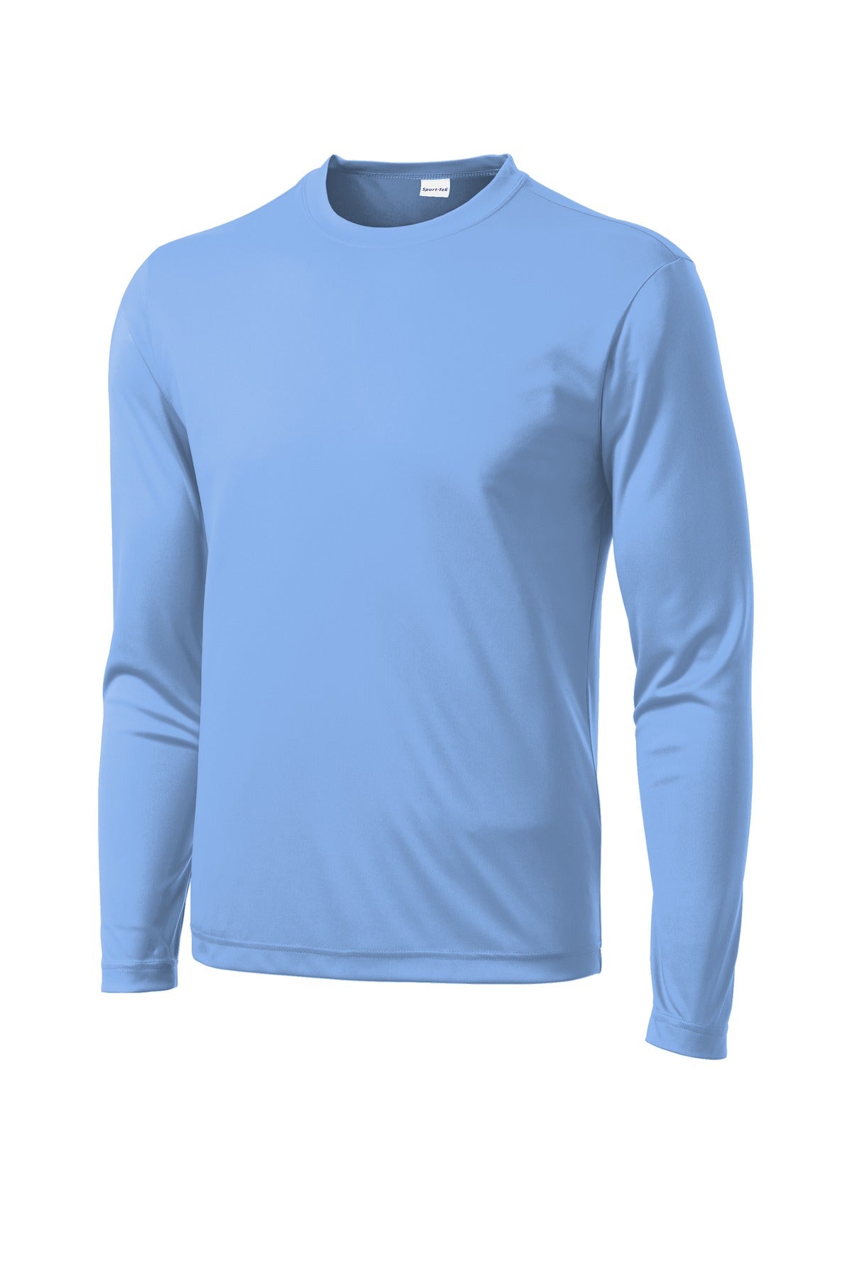 Front View of Carolina Blue Sport-Tek Long Sleeve PosiCharge Competitor Tee. ST350LS