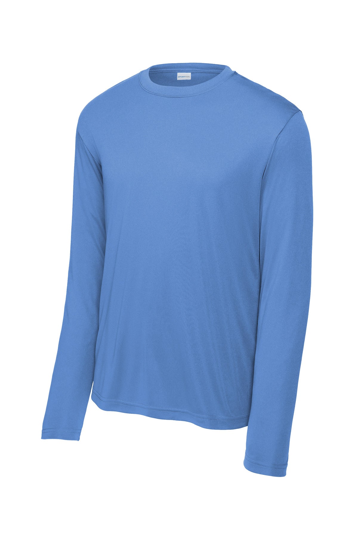 Front View of Carolina Blue Sport-Tek Long Sleeve PosiCharge Competitor Tee. ST350LS