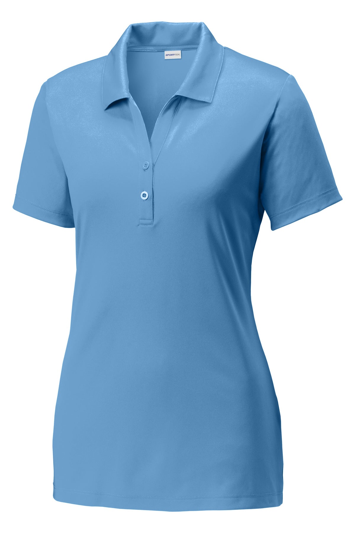 Front View of Carolina Blue Sport-Tek Women's PosiCharge Competitor Polo. LST550