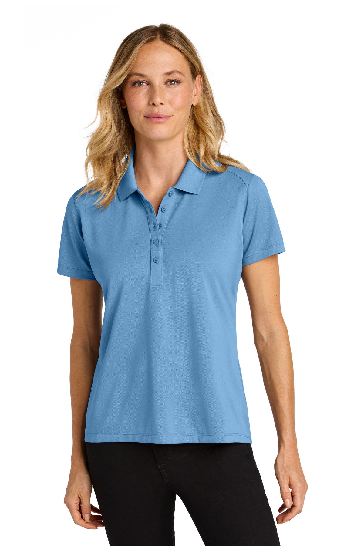 Front View of CarolinaBl Port Authority Women's Wearever Performance Pique Polo LK240