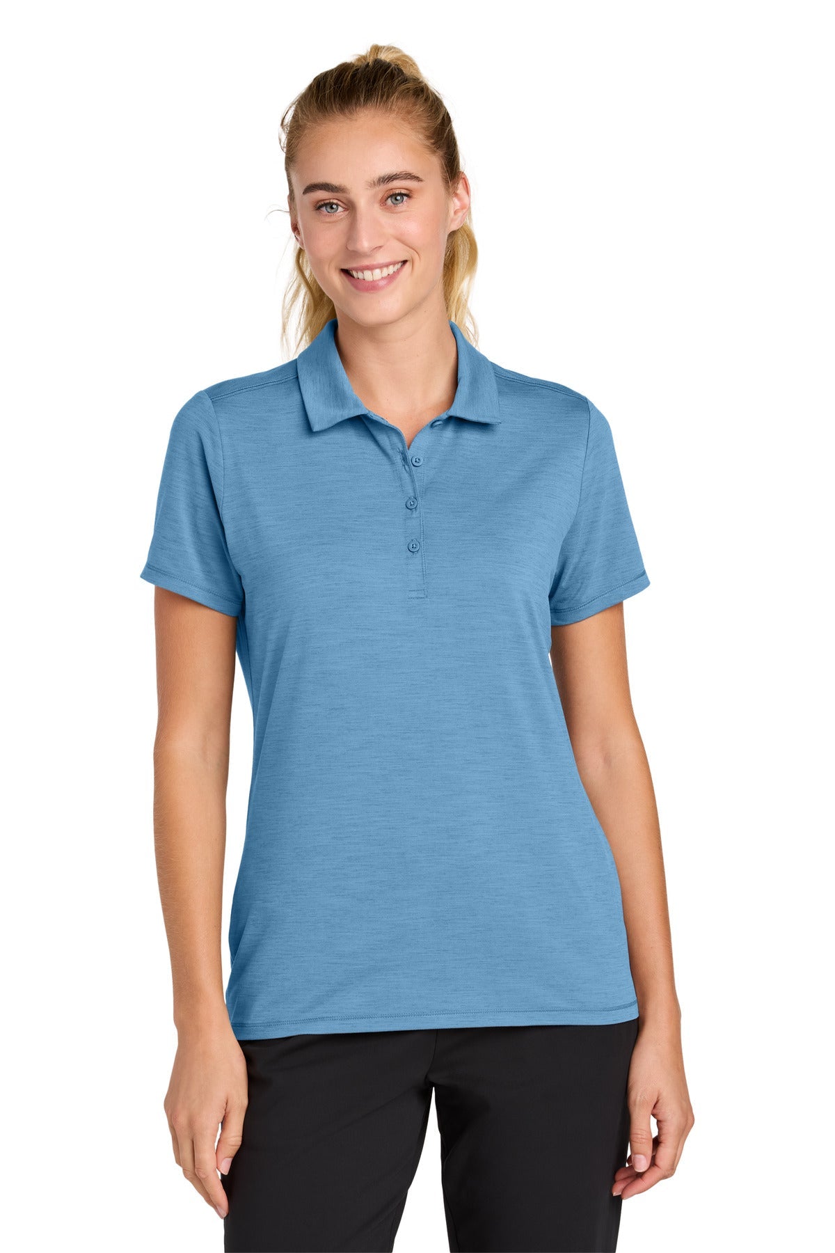 Front View of CarolinaBl Sport-Tek Women's Versa Polo LST490