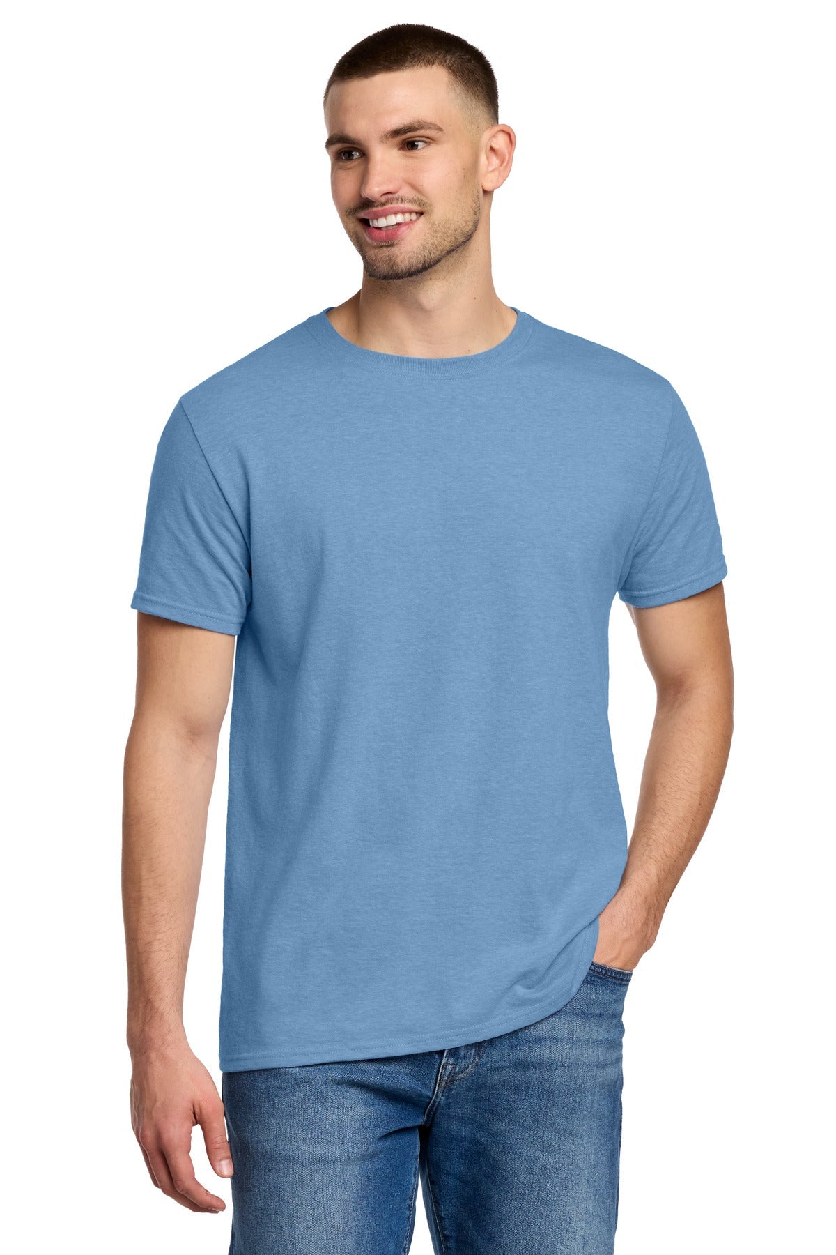 Front View of CarolnaHtr Jerzees Premium Blend Ring Spun T-Shirt 560M