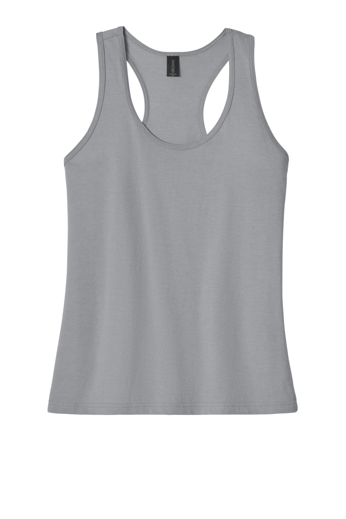 Front View of Cement Gildan Softstyle Women's CVC Racerback Tank 64220LCVC