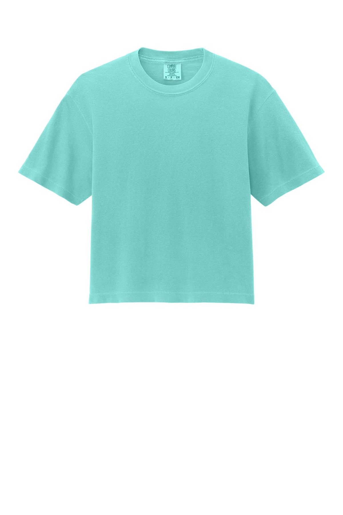 Front View of ChalkyMint Comfort Colors Women's Heavyweight Boxy Tee 3023CL