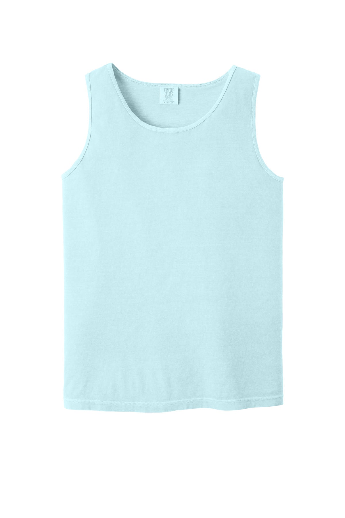 Front View of Chambray COMFORT COLORS Heavyweight Ring Spun Tank Top. 9360