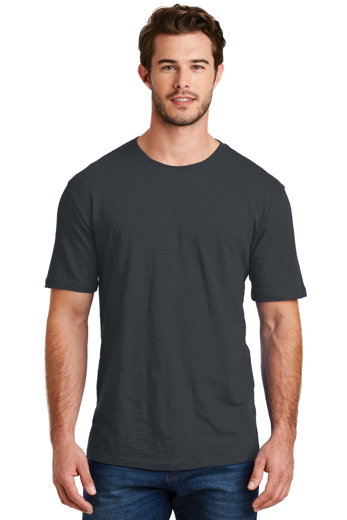 Front View of Charcoal District Perfect Blend CVC Tee. DM108