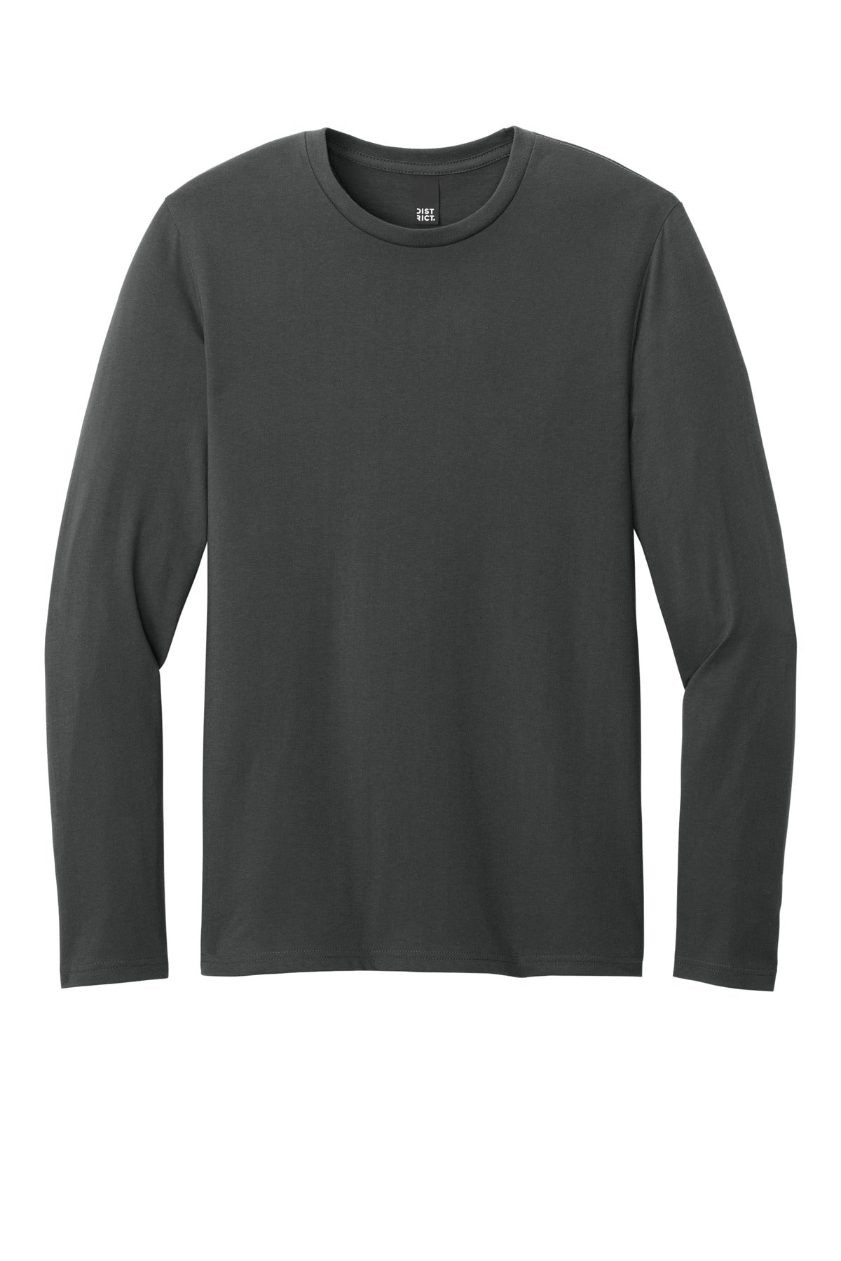 Front View of Charcoal District Perfect Weight CVC Long Sleeve Tee DT185