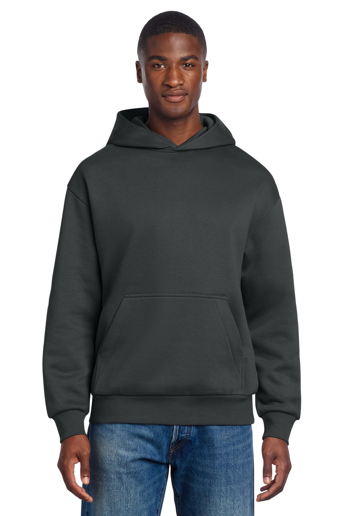 Front View of Charcoal District V.I.T. Heavyweight Fleece Hoodie DT6150
