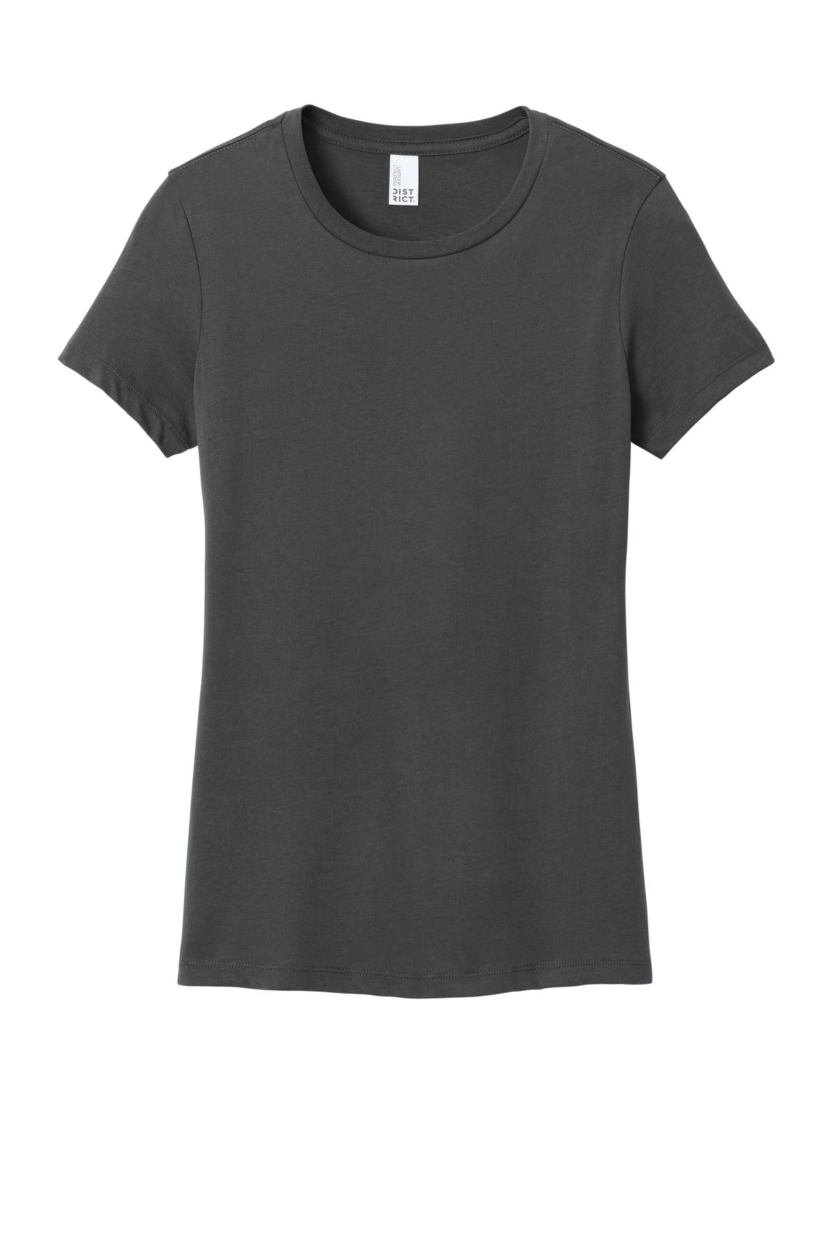 Front View of Charcoal District Women's Perfect Weight Tee. DM104L