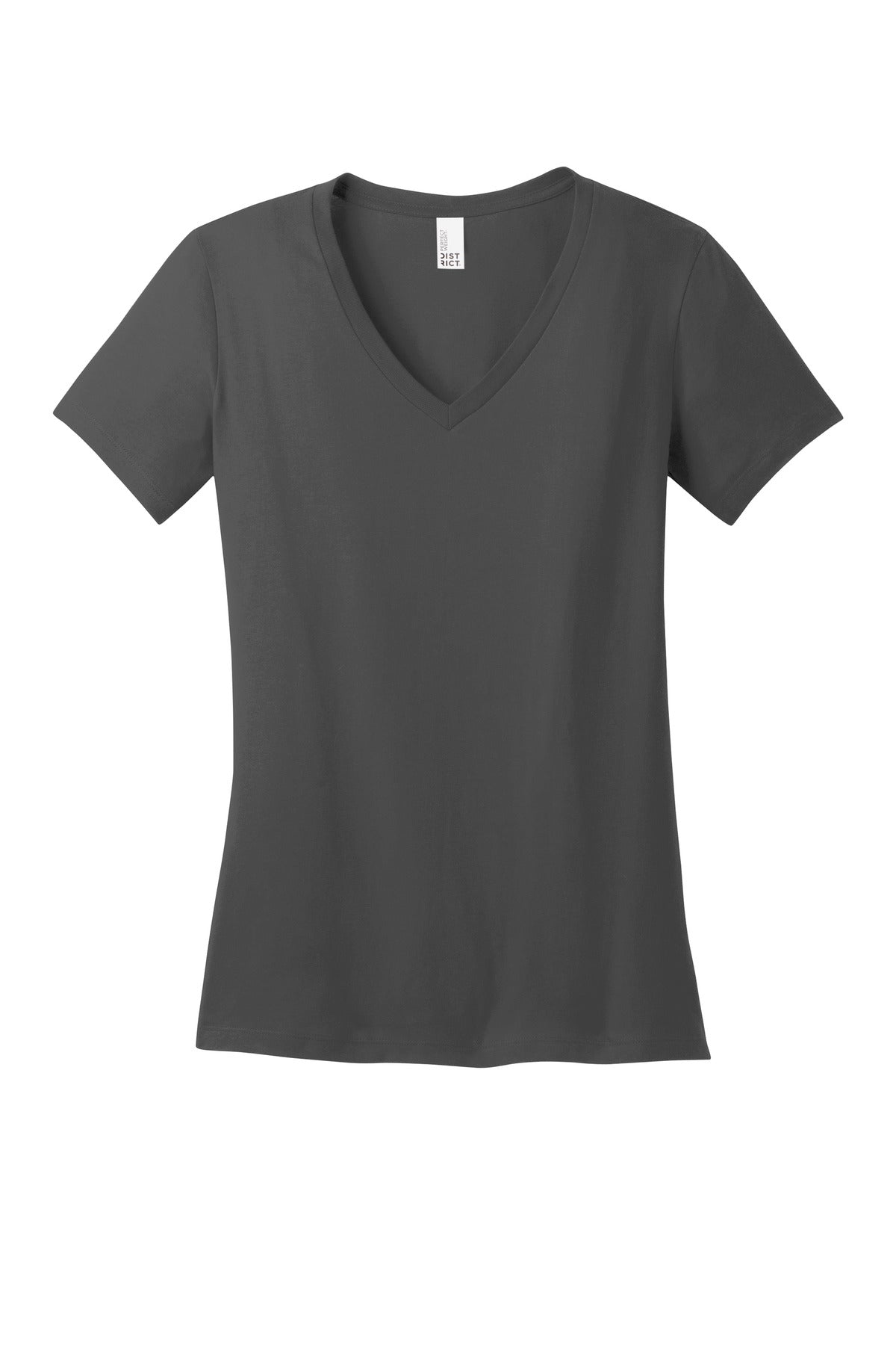 Front View of Charcoal District - Women's Perfect Weight V-Neck Tee. DM1170L