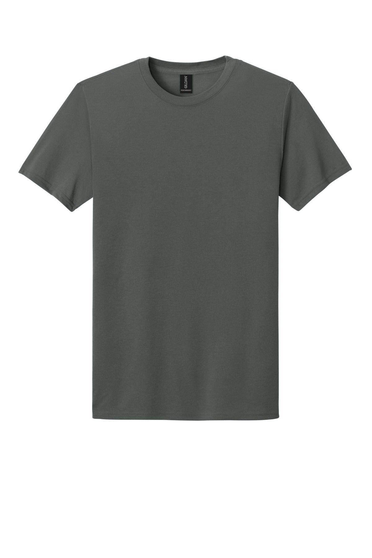 Front View of Charcoal Gildan Gildan Performance T-Shirt. 42000
